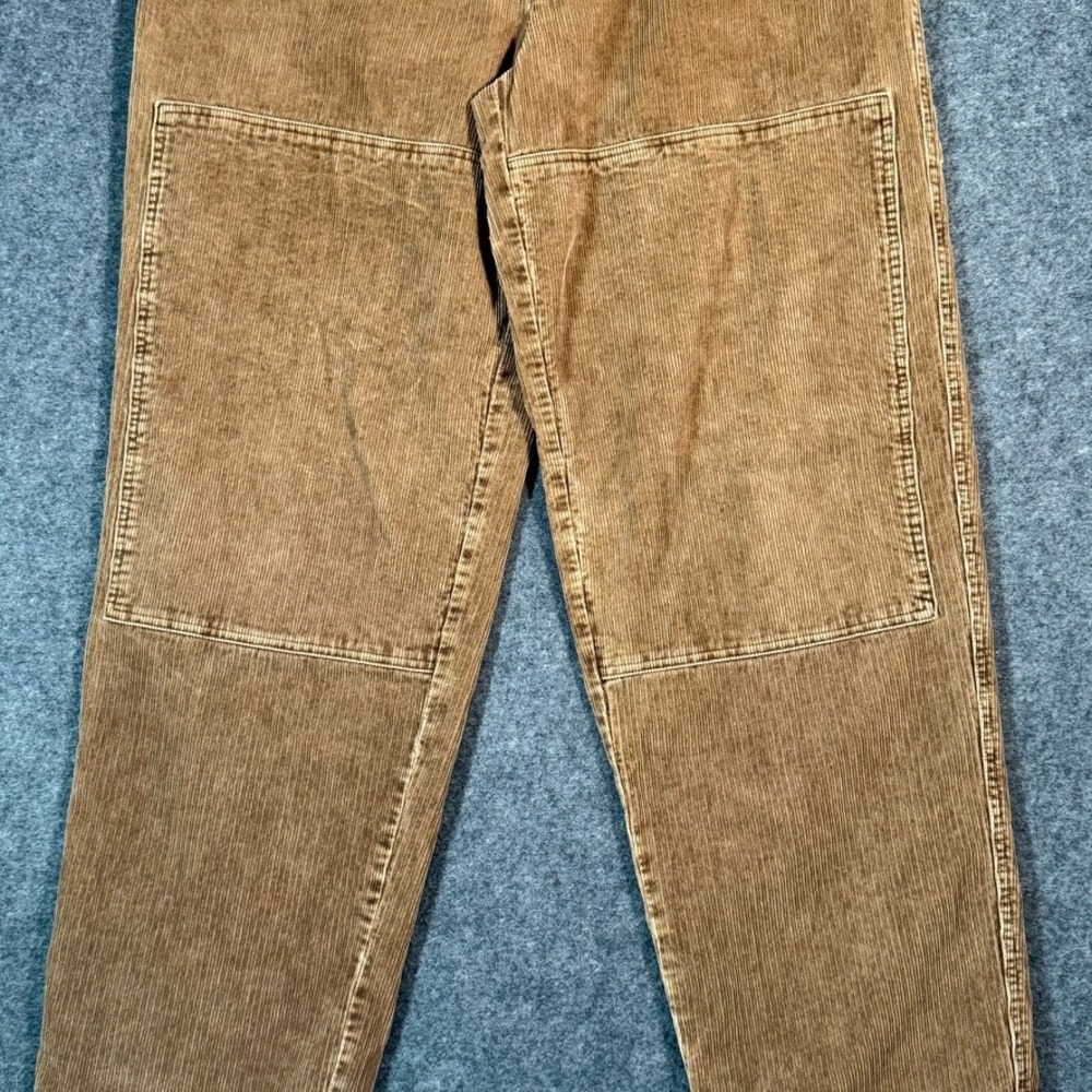 VTG Abercrombie Fitch Mens Tan Corduroy Carpenter Pants Double Knee 34x32 Comfy‎ - Picture 4 of 11